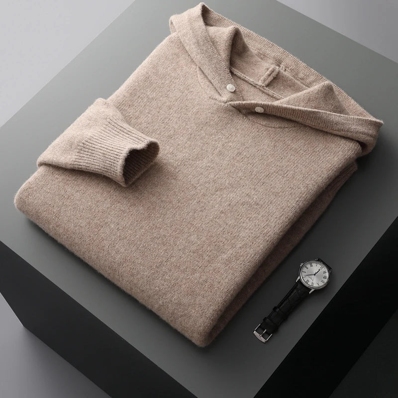 Noam Sweat À Capuche En Mélange Laine Coton Ultra Doux Capuche Bicolore Poche Kangourou Coupe Moderne