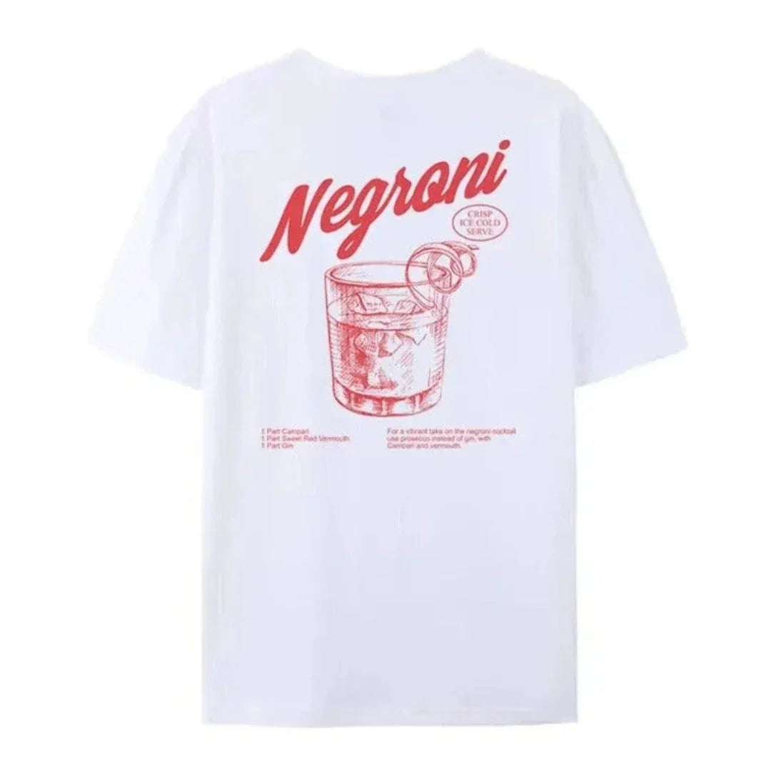 Tee Shirt En Coton Graphique Vintage Negroni Nights Pour Amateurs De Cocktails Collection