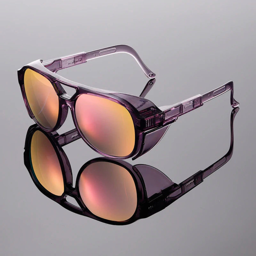 Lunettes de Soleil NeoVision Monture Translucide et Verres Miroir Haute Brillance Légères et Durables