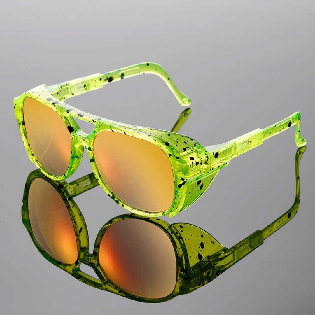 Lunettes de Soleil NeoVision Monture Translucide et Verres Miroir Haute Brillance Légères et Durables