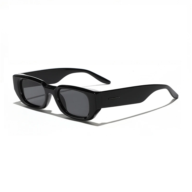 Lunettes de Soleil Carrées Neo 93 Rétro en Acétate Epais UV400 Noir Vert Tortue