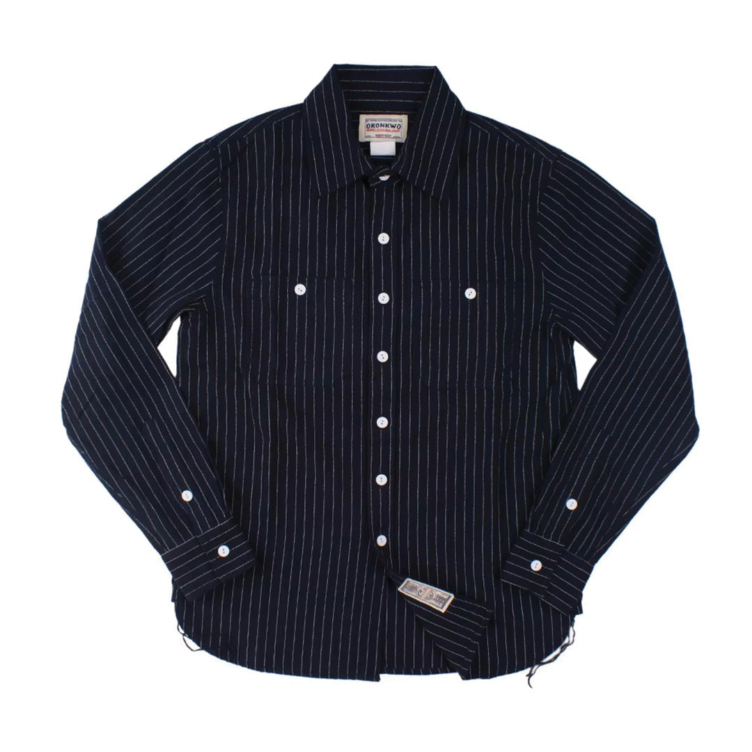 Chemise De Travail Rétro À Rayures En Denim Coton Pour Aventure En Plein Air Et Randonnée