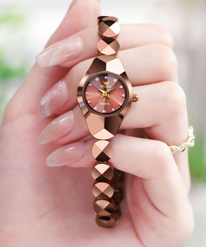 Nouvelles montres étanches à mouvement à quartz en acier inoxydable or rose - Amawinc
