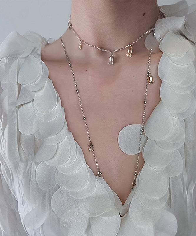 Nouveau collier lariat à pampilles florales en alliage de soie - Amawinc