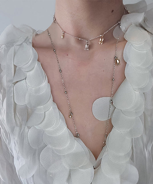Nouveau collier lariat à pampilles florales en alliage de soie - Amawinc