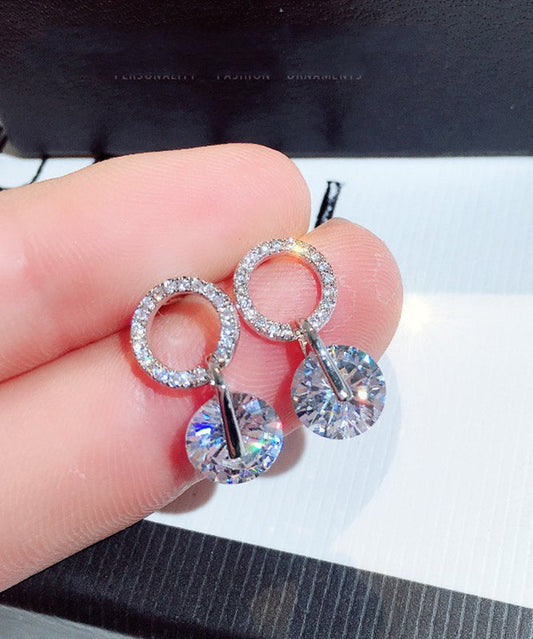 Nouvelles boucles d'oreilles créoles en soie, métal, zircon, œil de chat - Amawinc