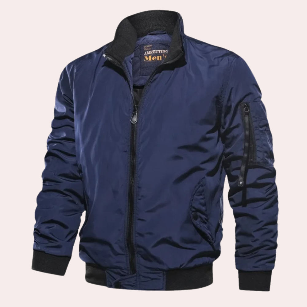 Veste Bomber Classique Anthony Homme Zip Léger Olive Décontractée Pour Quotidien Chic