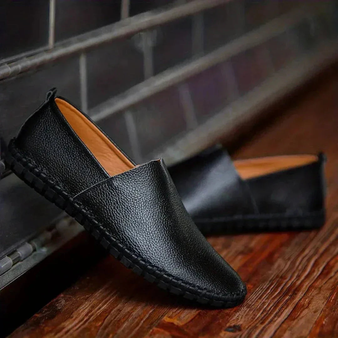 Noah Chaussures Décontractées Sans Lacets Pour Homme Cuir Véritable Semelle Flexible Caoutchouc Confort Toute La Journée