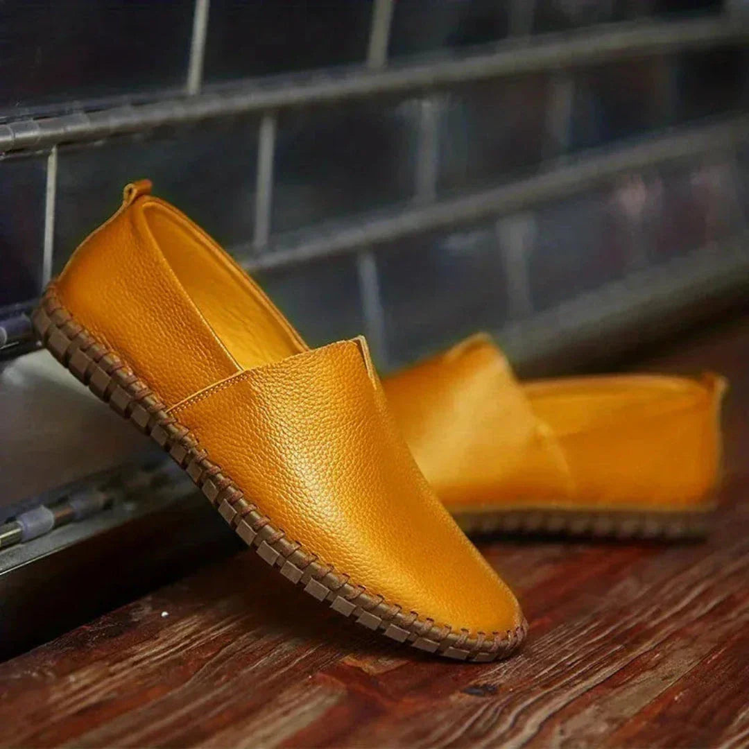 Noah Chaussures Décontractées Sans Lacets Pour Homme Cuir Véritable Semelle Flexible Caoutchouc Confort Toute La Journée