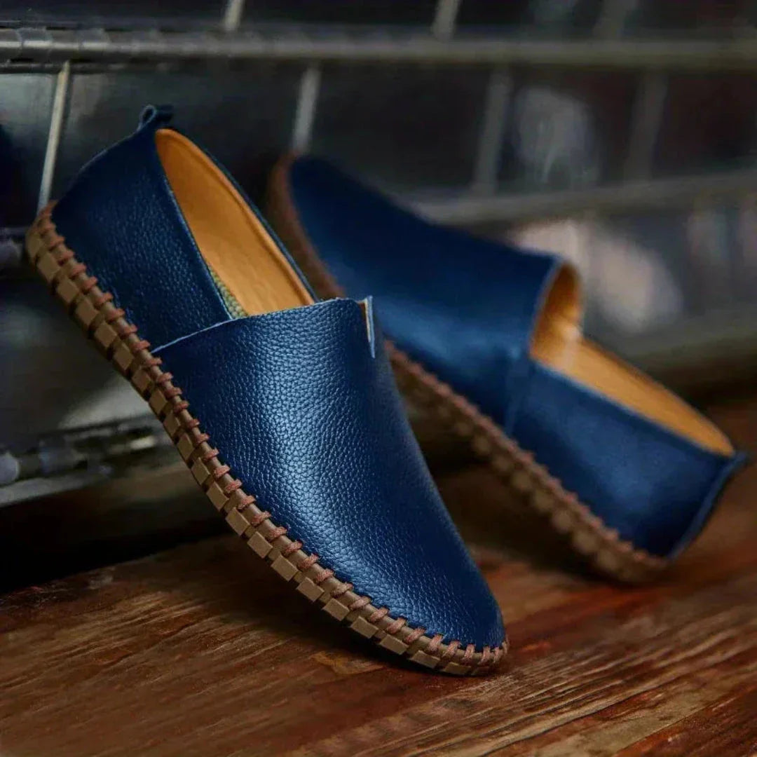 Noah Chaussures Décontractées Sans Lacets Pour Homme Cuir Véritable Semelle Flexible Caoutchouc Confort Toute La Journée