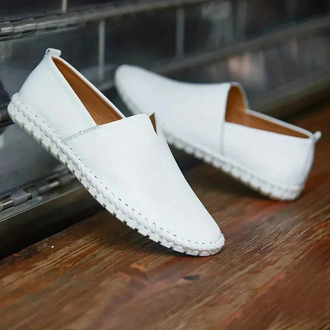 Noah Chaussures Décontractées Sans Lacets Pour Homme Cuir Véritable Semelle Flexible Caoutchouc Confort Toute La Journée