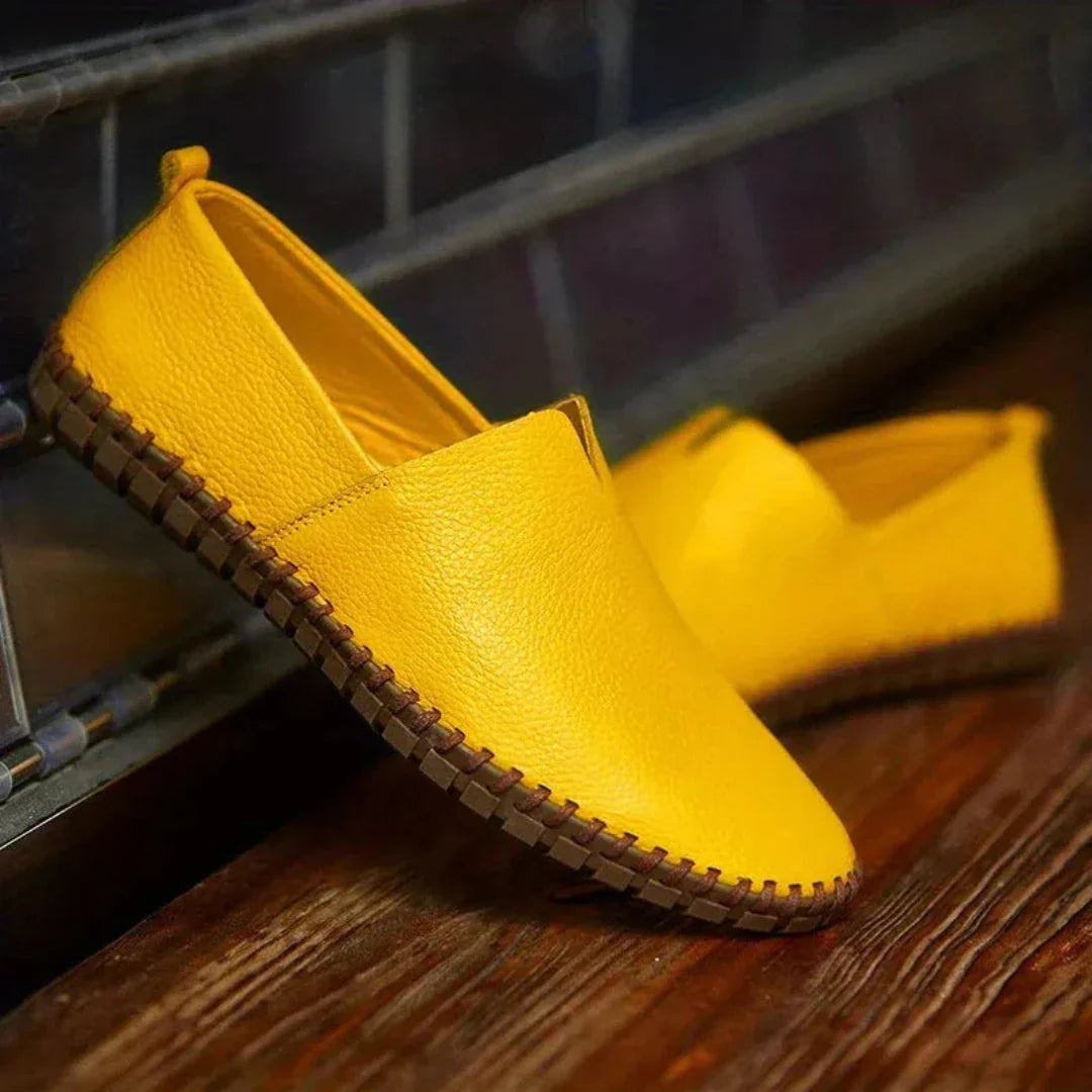 Noah Chaussures Décontractées Sans Lacets Pour Homme Cuir Véritable Semelle Flexible Caoutchouc Confort Toute La Journée