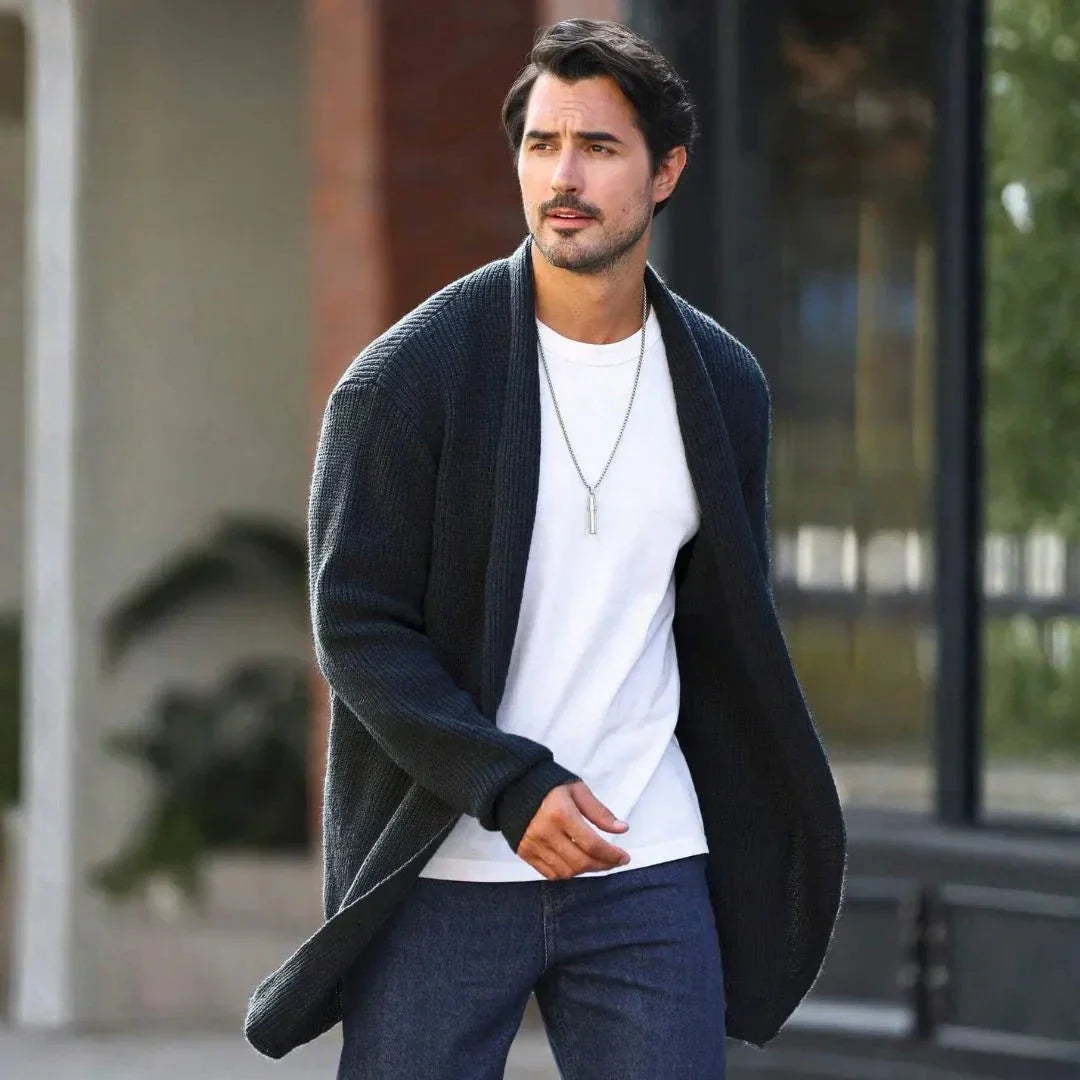 Noah Cardigan Longline En Maille Douce Ouvert Pour Un Look Moderne Et Décontracté