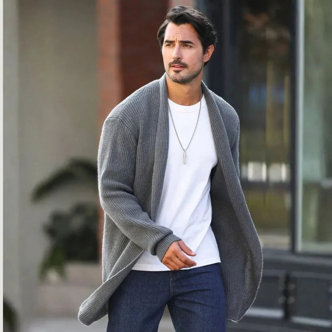 Noah Cardigan Longline En Maille Douce Ouvert Pour Un Look Moderne Et Décontracté