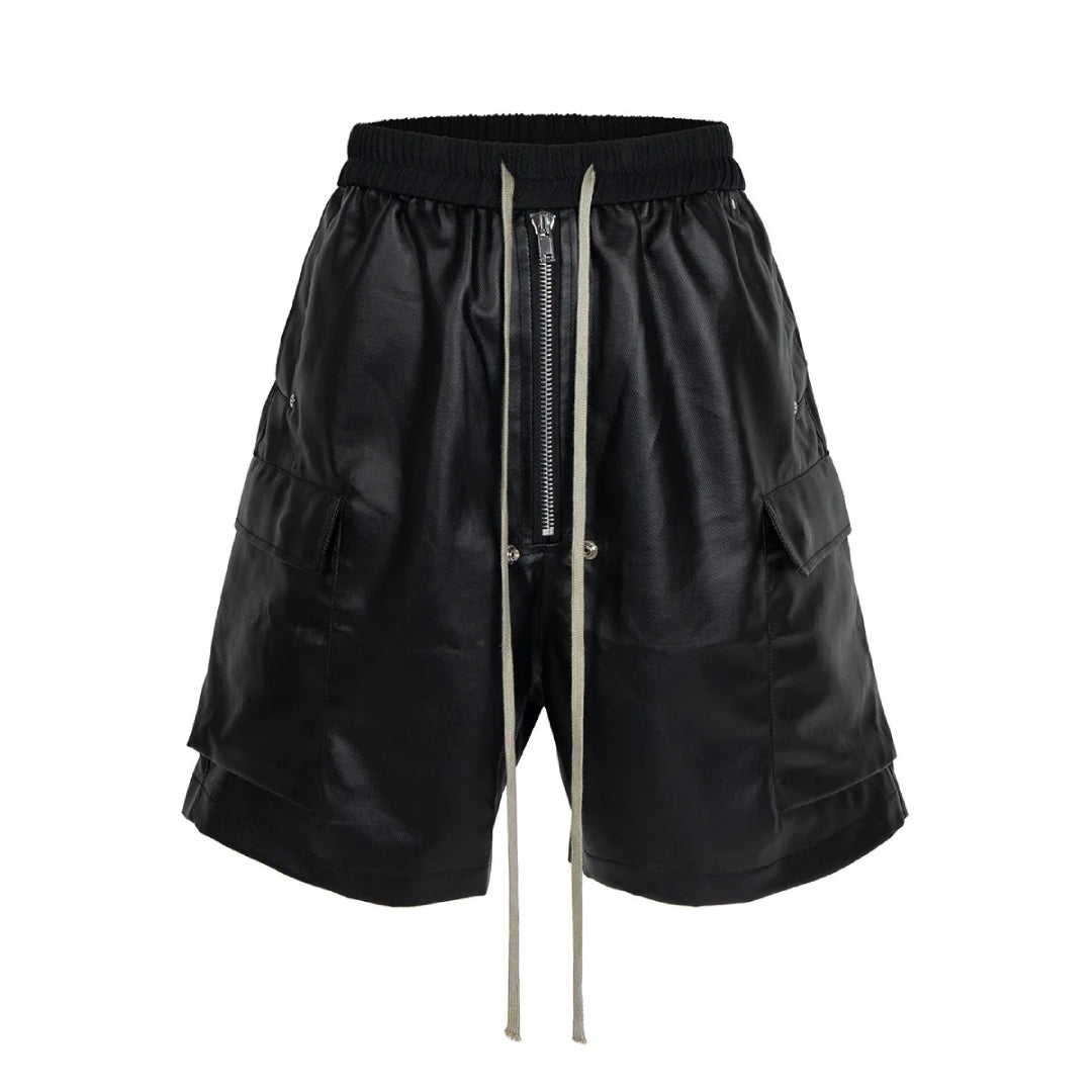Shorts Cargo Métalliques Avec Ceinture Structurée Et Poches Cargo Pour Style Urbain