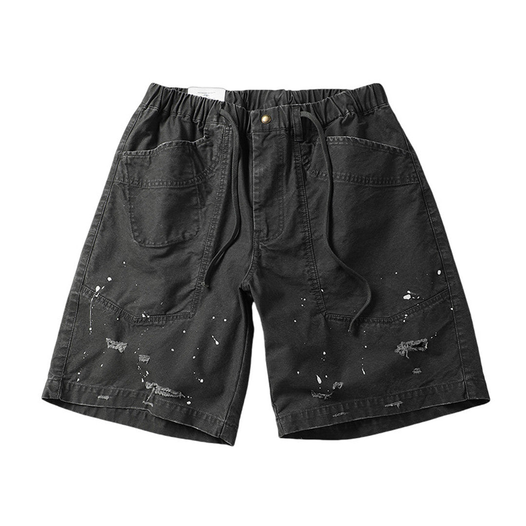 Shorts Cargo Splash Ink À Jambes Amples Avec Poches Fonctionnelles Et Taille Élastique Pour Été Urbain