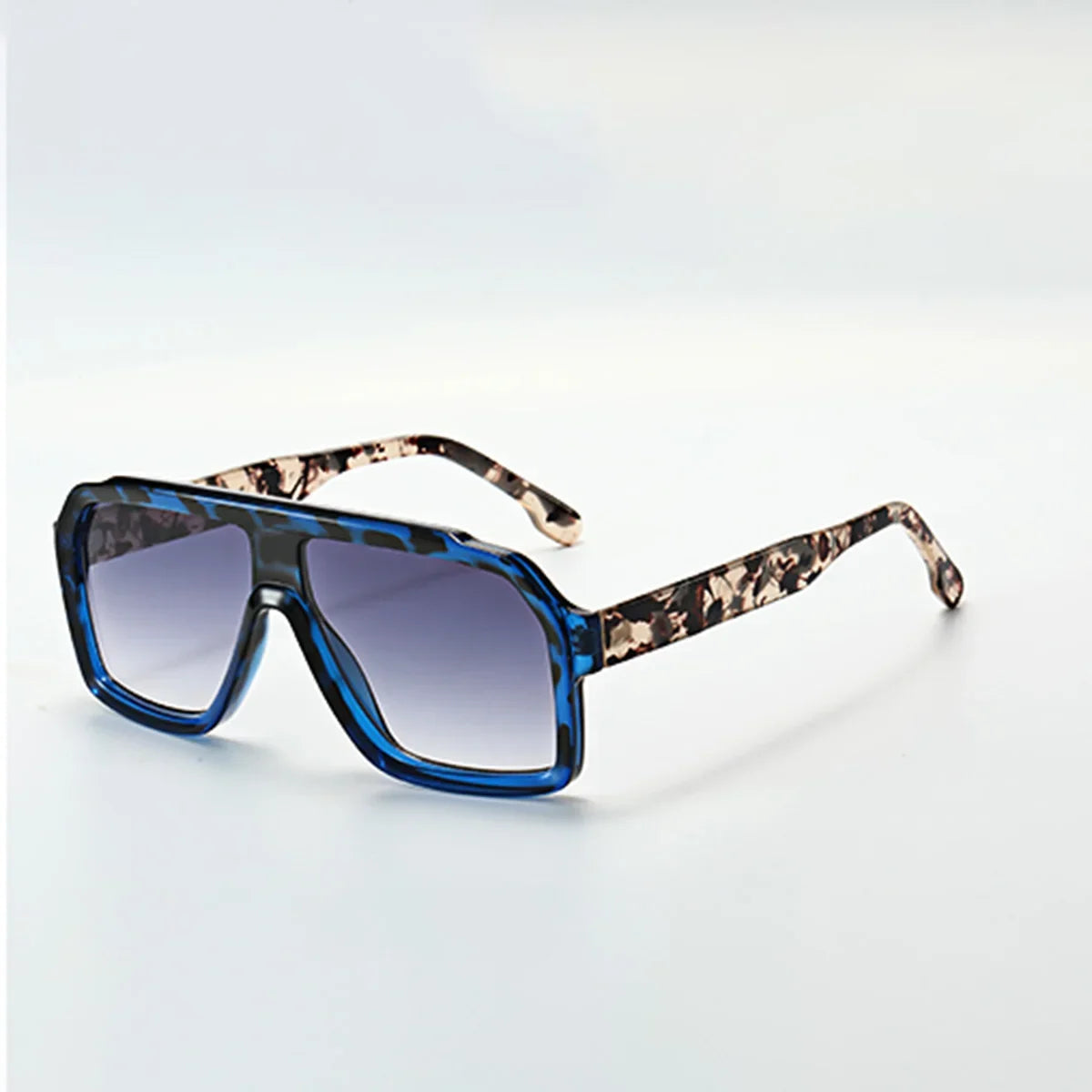 Lunettes de Soleil Nova Block Oversize Design Géométrique Épais Tempes Larges Verres Foncés UV