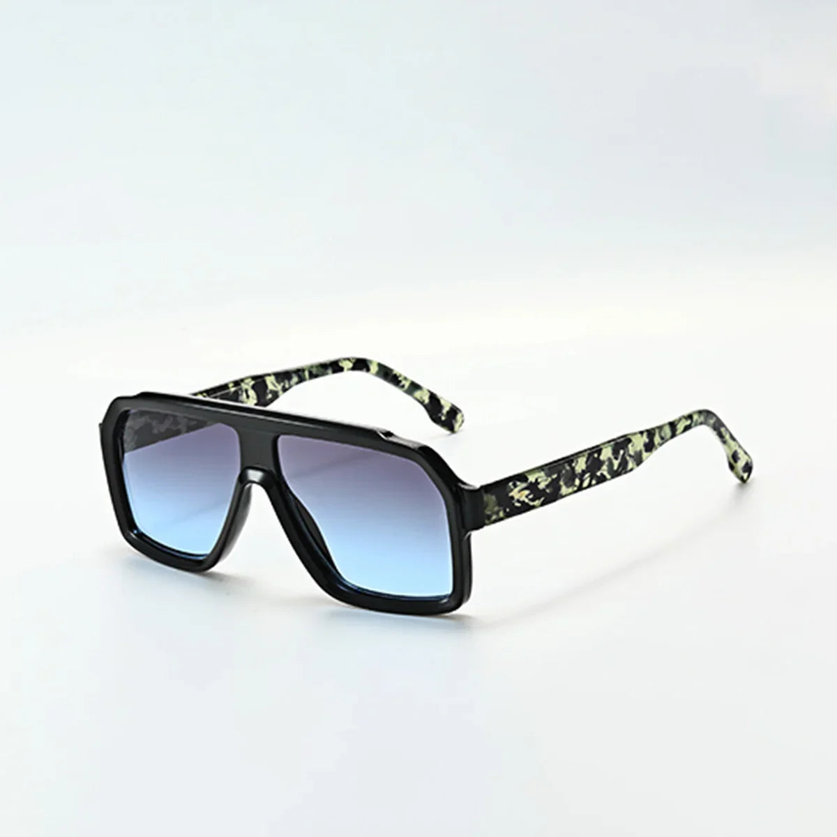 Lunettes de Soleil Nova Block Oversize Design Géométrique Épais Tempes Larges Verres Foncés UV