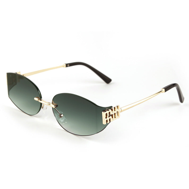 Lunettes de Soleil Nova Curve Ovales Sans Monture Ultralégères Branches Minces en Métal Verres Teints UV