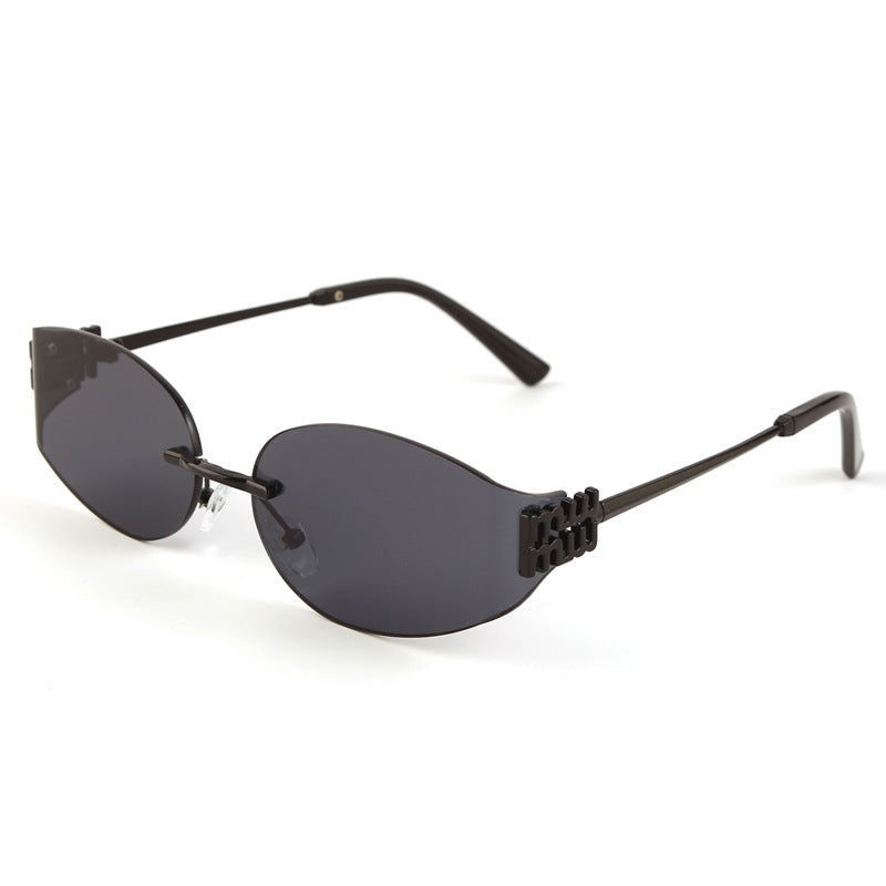 Lunettes de Soleil Nova Curve Ovales Sans Monture Ultralégères Branches Minces en Métal Verres Teints UV