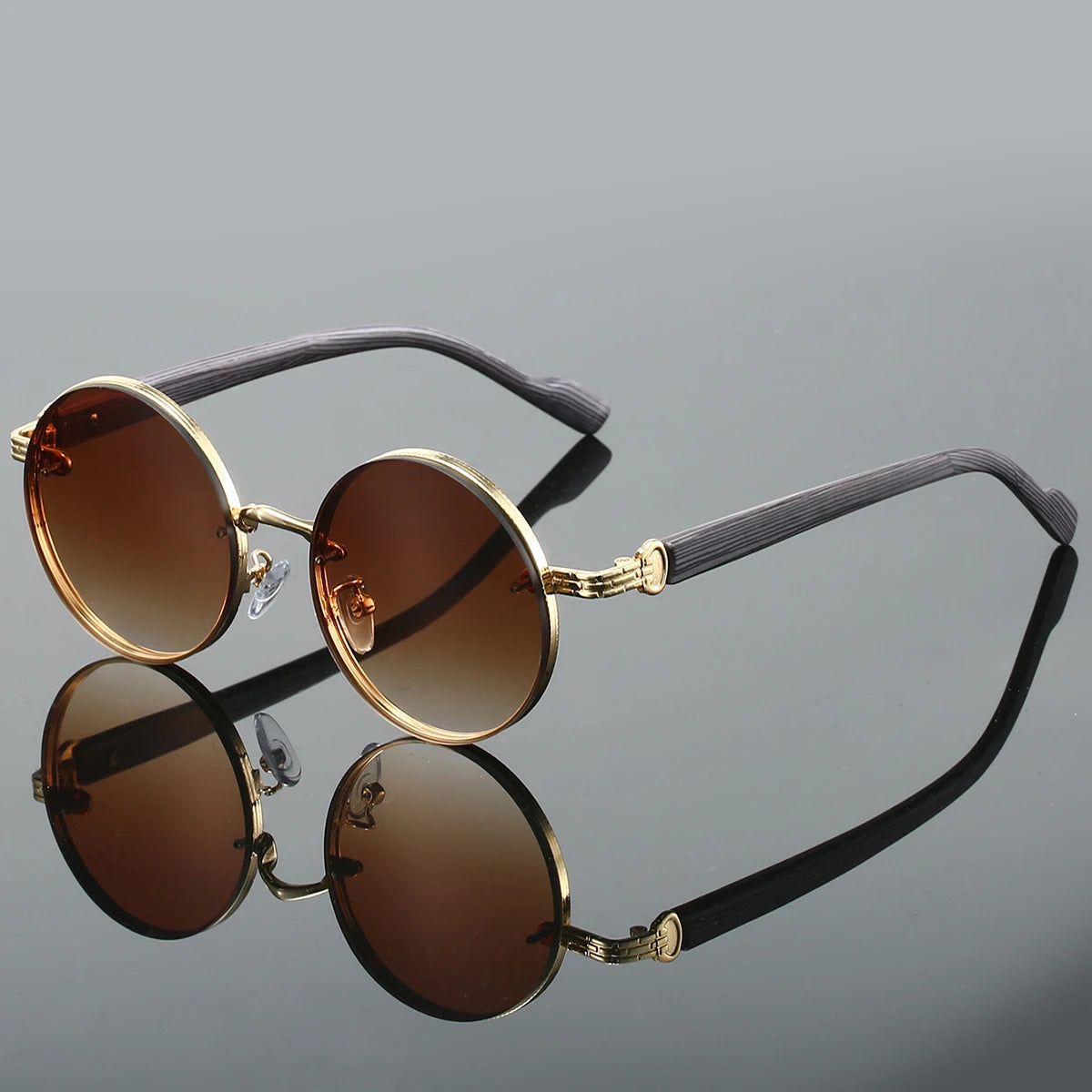 Nova Noir Rounds Lunettes De Soleil Rondes Noires Avec Finition Matte Et Lentilles UV400