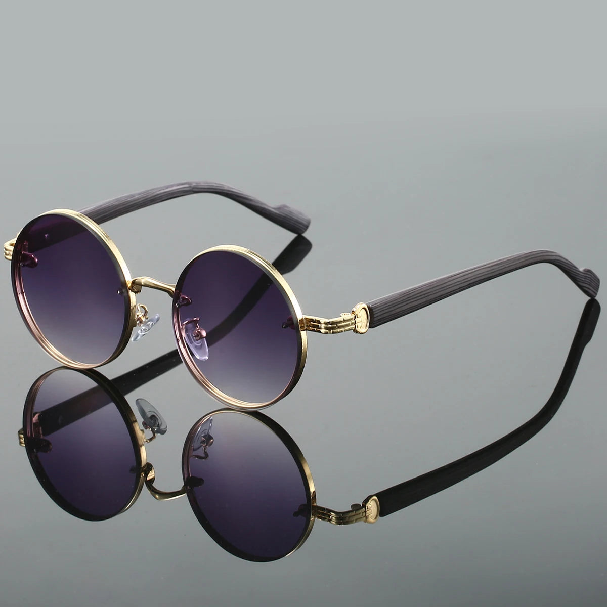 Nova Noir Rounds Lunettes De Soleil Rondes Noires Avec Finition Matte Et Lentilles UV400