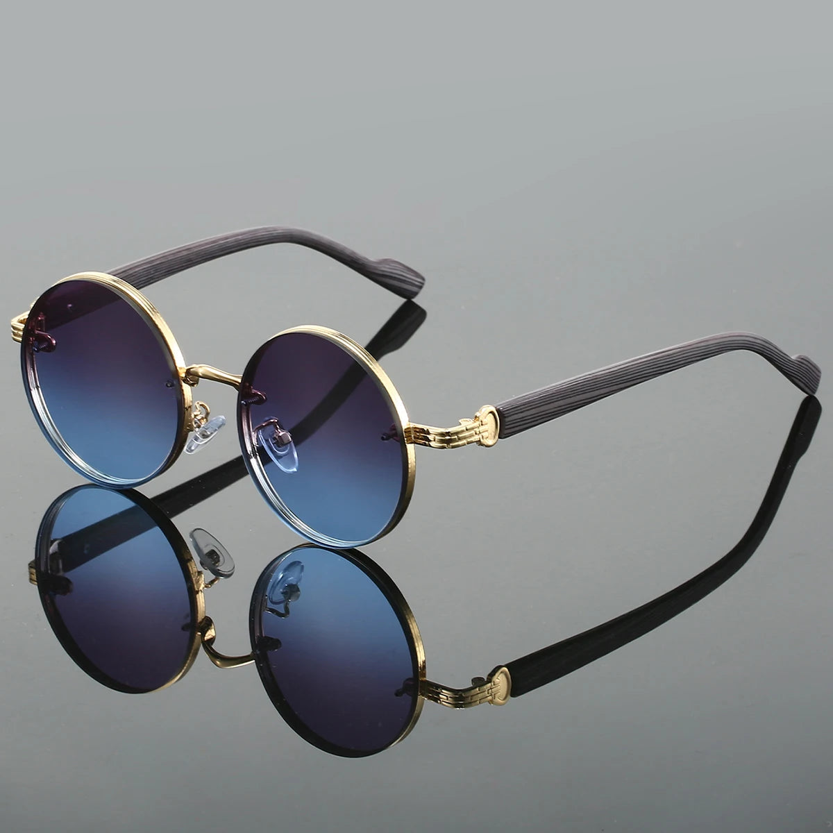 Nova Noir Rounds Lunettes De Soleil Rondes Noires Avec Finition Matte Et Lentilles UV400