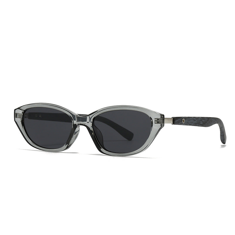 Lunettes de Soleil Nova Noir Shades Silhouette Cat Eye Moderne Chic Finition Mate Bras Bois Inspirés Protection UV
