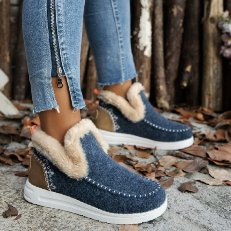 Damen bequeme Fleece-Hausschuhe mit warmem Innenfutter und rutschfester Sohle Amawinc