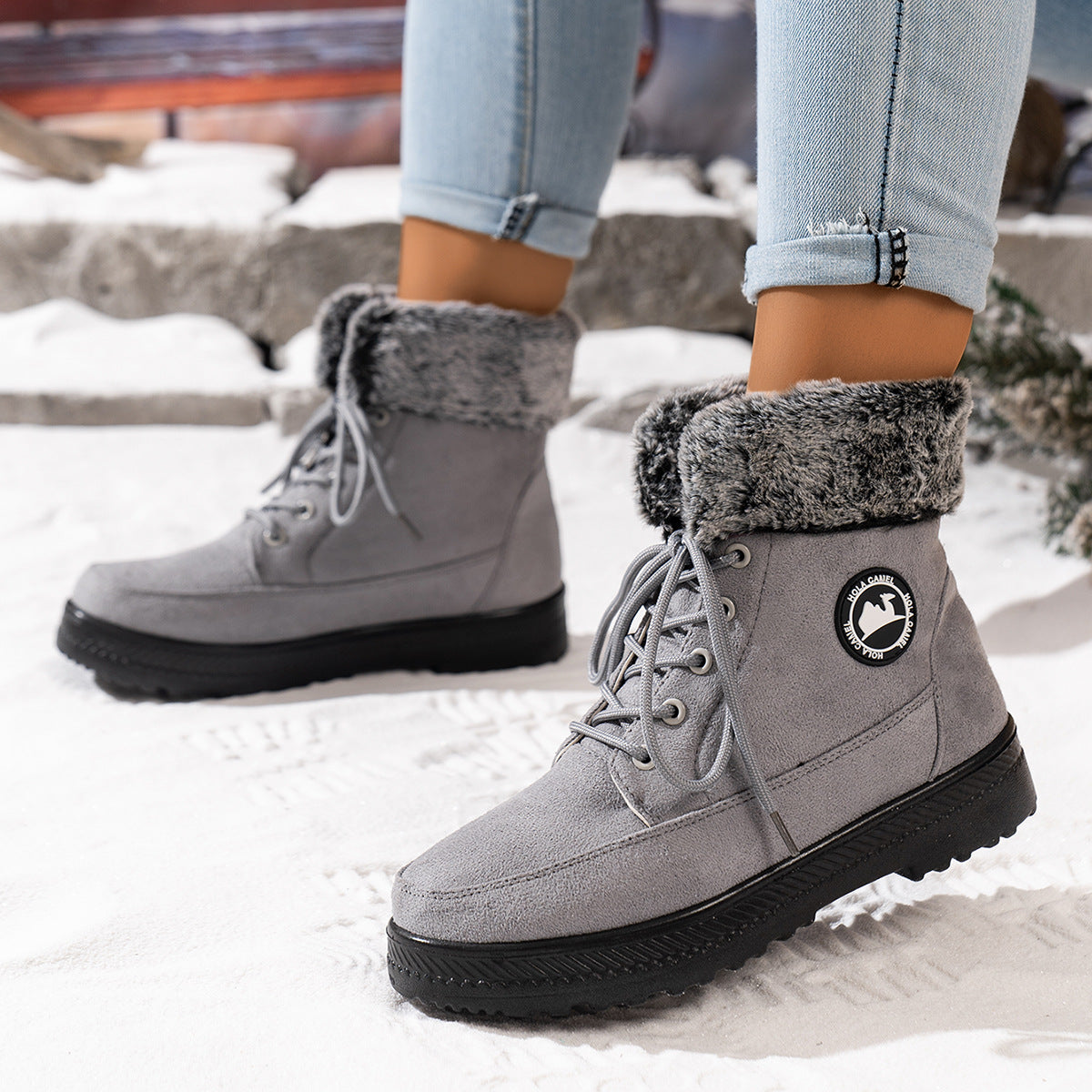 Damen gefütterte Winterstiefel Amawinc
