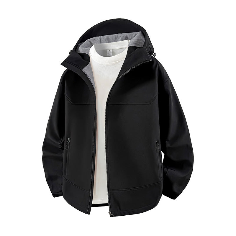 Damen Modische Übergangsjacke mit hohem Kragen und funktionalen Reißverschlusstaschen Amawinc