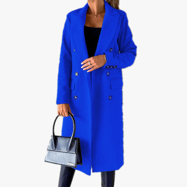 Damen Eleganter und zeitloser Trenchcoat mit doppelter Knopfleiste und praktischen Taschen Amawinc