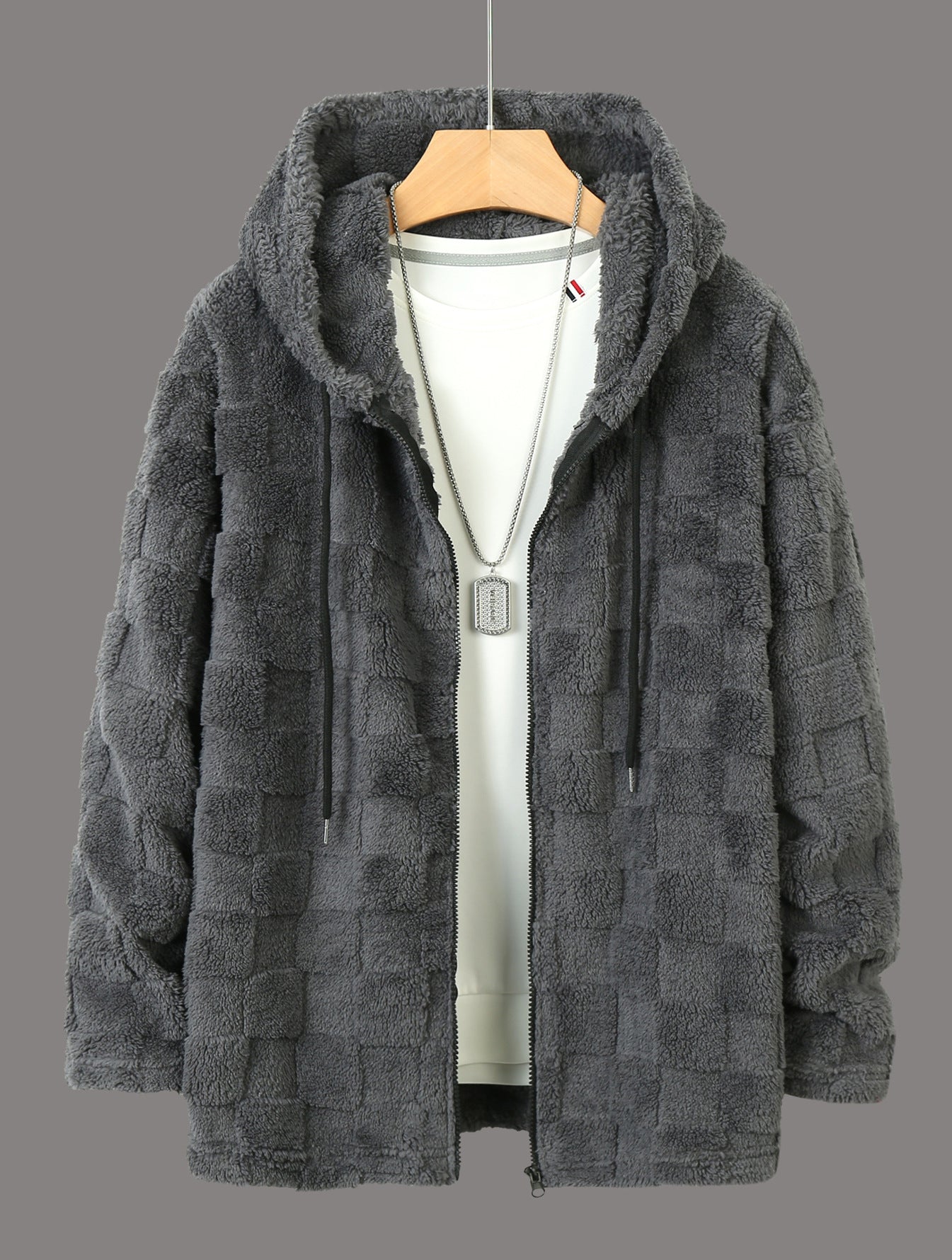 Damen Flauschige Fleecejacke mit Kapuze Amawinc
