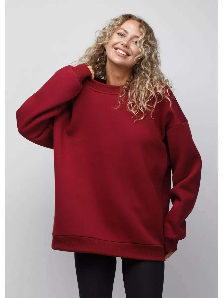 Damen lässiges Over-Sized Sweatshirt mit Oversized-Schnitt und weichen Baumwollmaterialien Amawinc