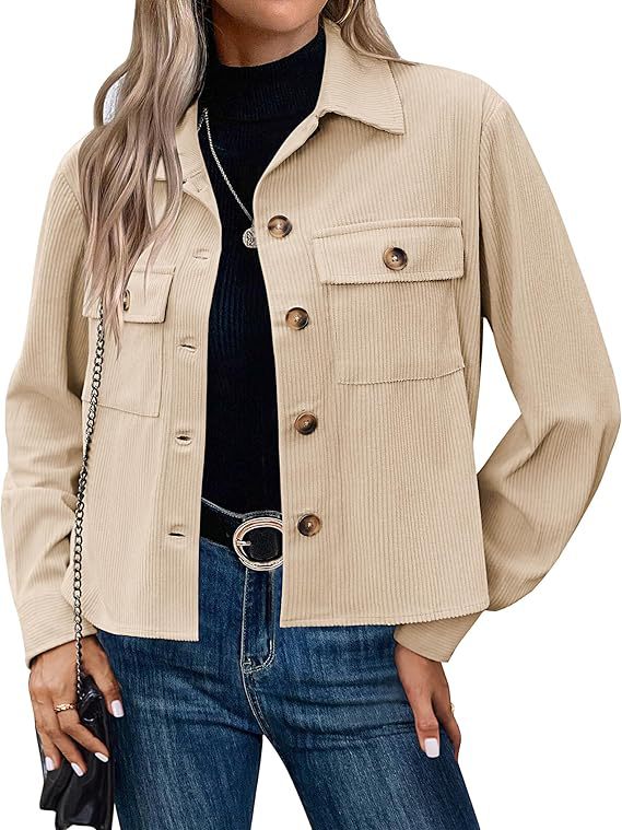 Damen lässige Overshirt-Jacke Amawinc