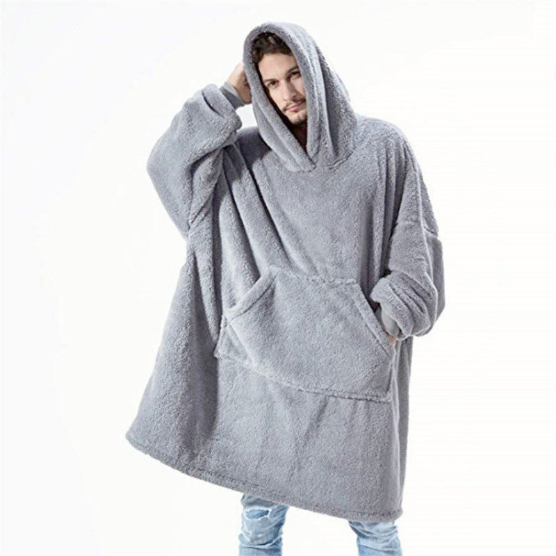 Damen oversize Fleece-Hoodie mit Kängurutasche und Kapuze Amawinc