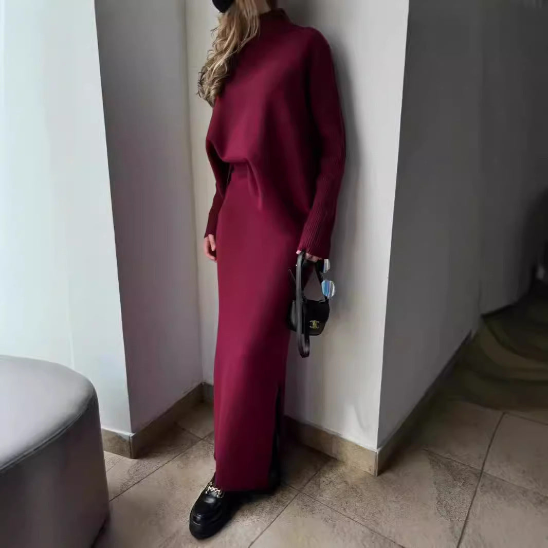 Damen Elegant gestricktes Maxikleid mit lässigem Schnitt Amawinc