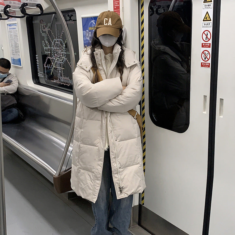 Damen Langer Steppmantel mit praktischen Taschen Amawinc