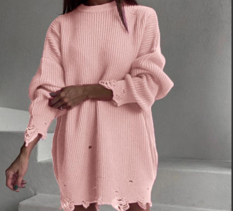 Damen Oversized Strickkleid Amawinc