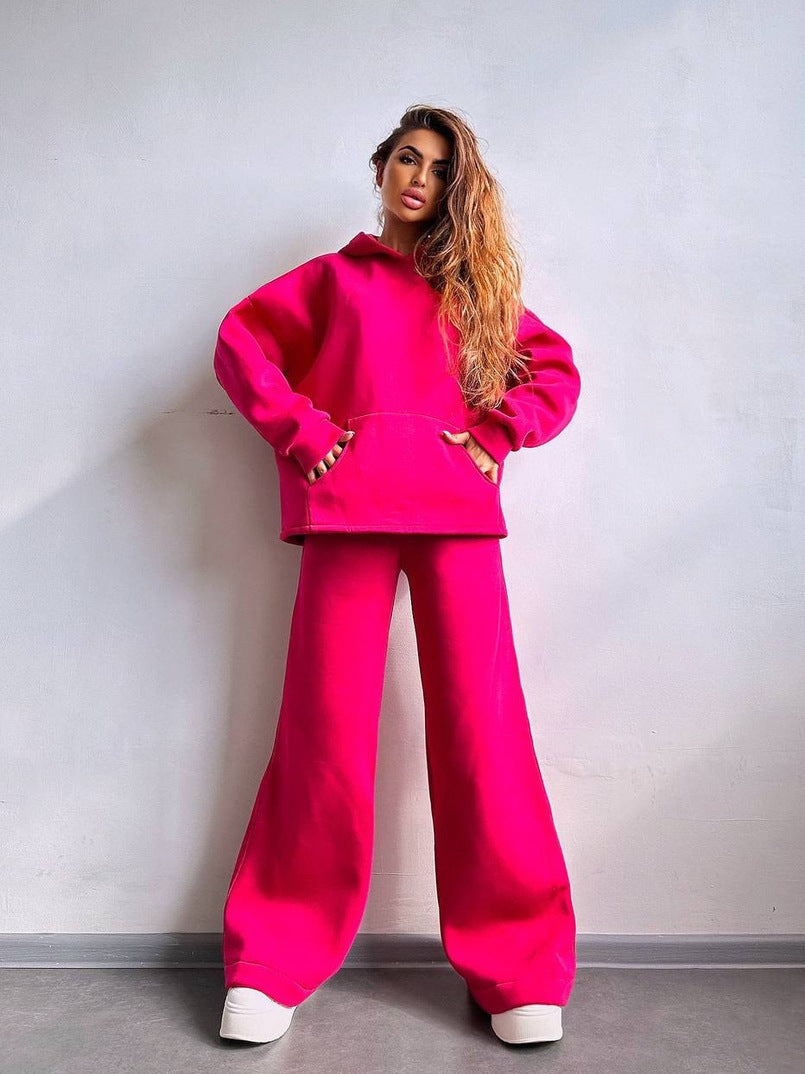 Damen Cooles Oversized Hoodie und weite Freizeithose Amawinc