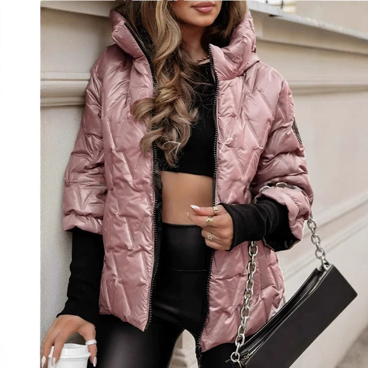 Damen Steppjacke mit hochabschließendem Kragen und breitem Ärmel Amawinc