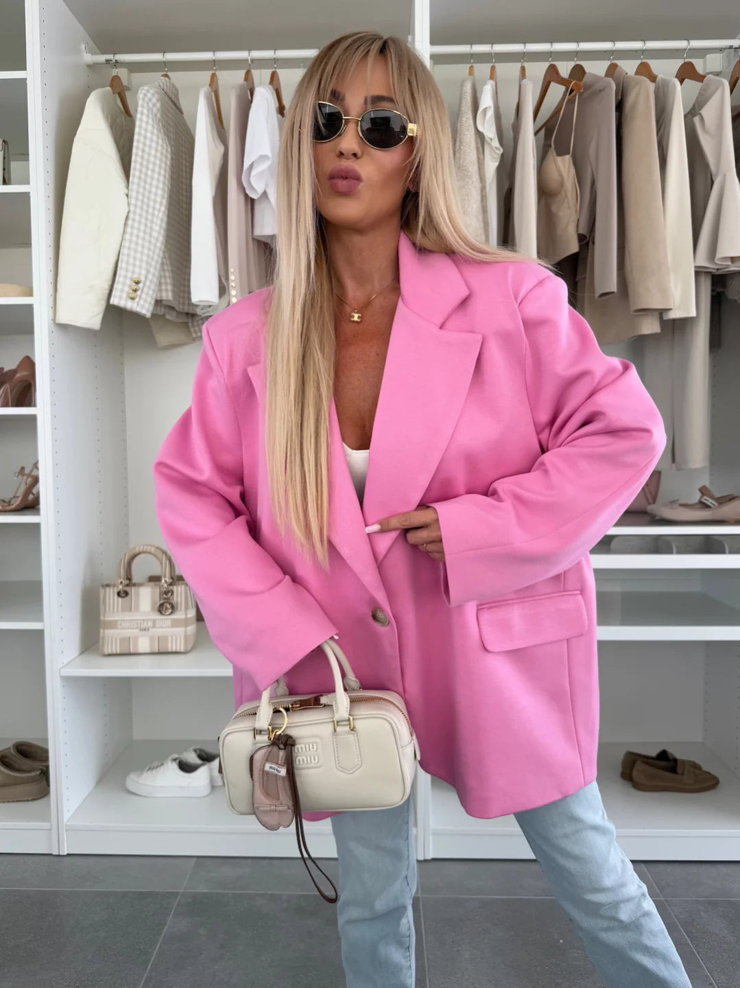 Damen lässiger Oversized Blazer Amawinc