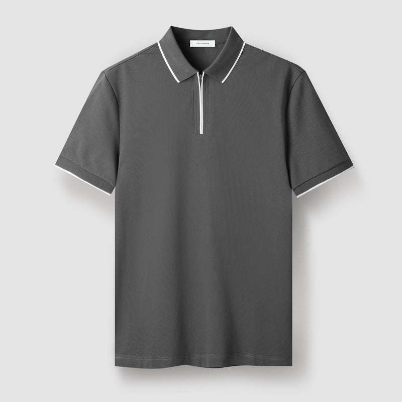 Polo Zippé Meza Respirant et Texturé Polyvalent pour Travail Voyage Fin de Semaine Confort Durable