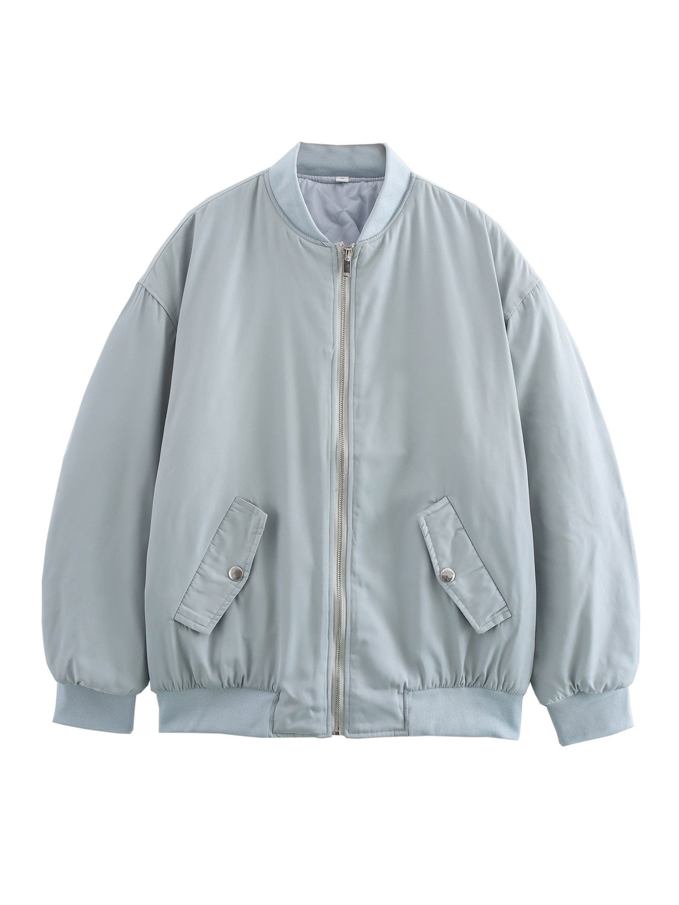 Damen modische Bomberjacke mit praktischen Taschen und hochgeschlossenem Kragen Amawinc