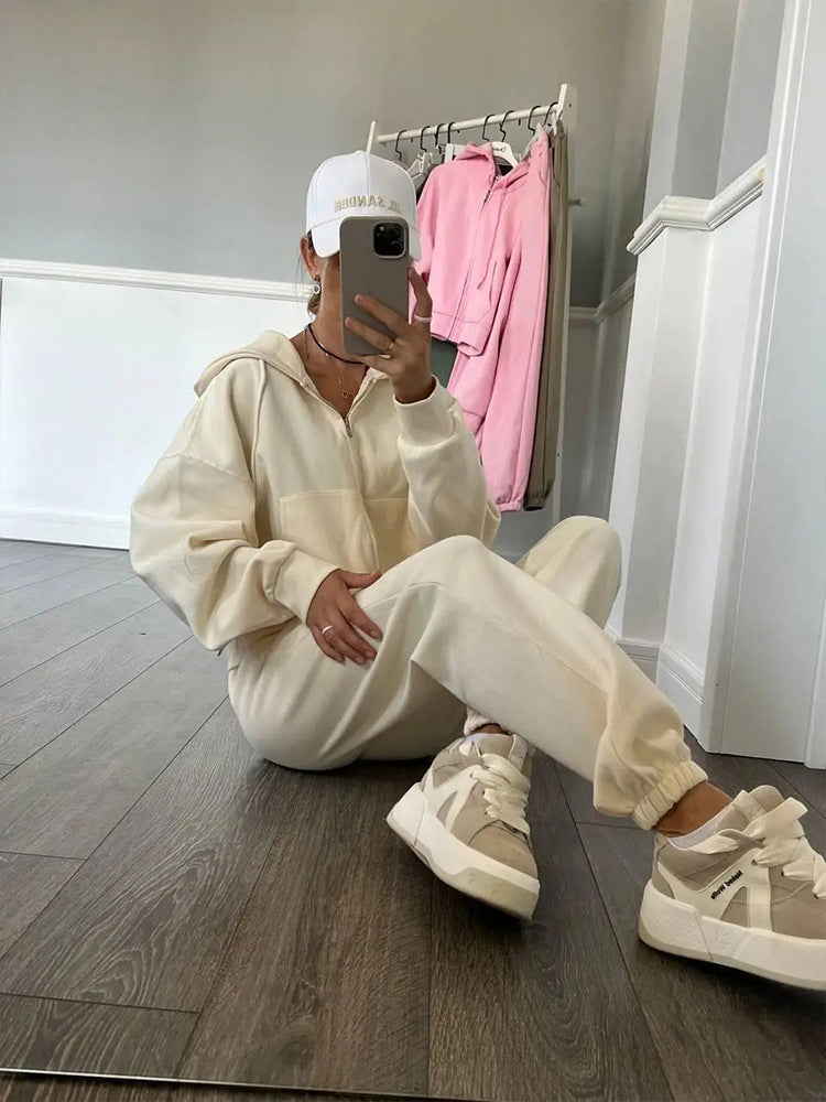 Damen sportliches Fleece-Jogginganzug-Set Amawinc