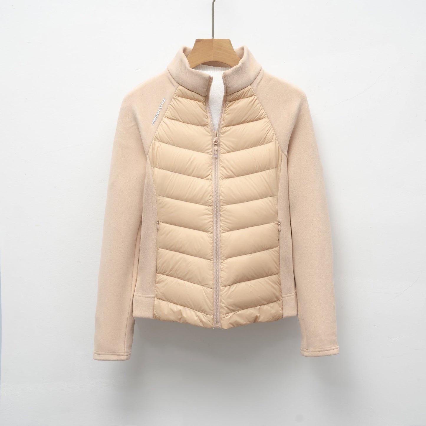 Damen gesteppte Sportjacke mit hohem Kragen und funktionalen Reißverschlusstaschen Amawinc