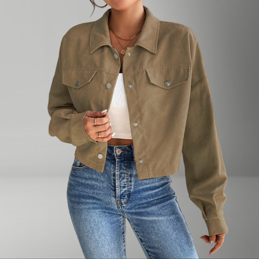 Damen Kurzjacke aus cordartigem Material Amawinc