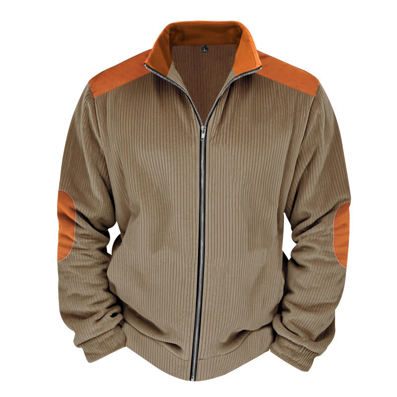 Veste Matelassée Homme Zip Avant Texture Côtelée Détails Contrastants Coupe Regular