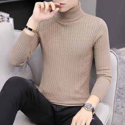 Damen Strickpullover mit hohem Kragen und Rippenmuster Amawinc