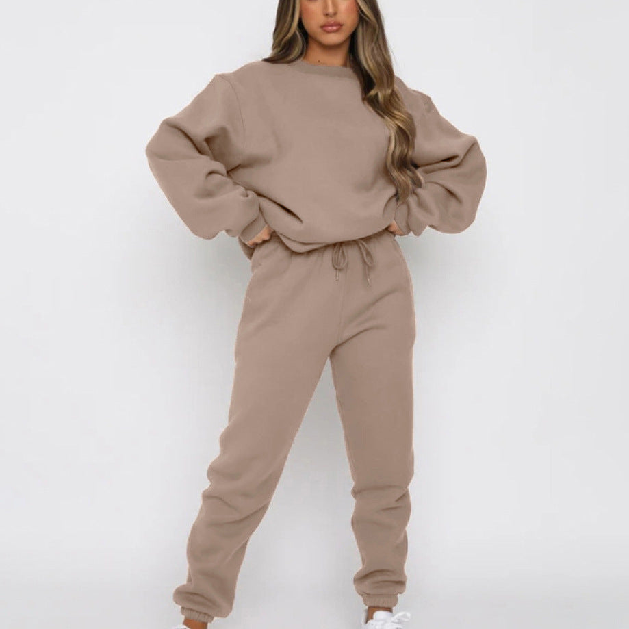 Damen angesagtes Oversized Loungewear-Set aus weichem Fleece Amawinc